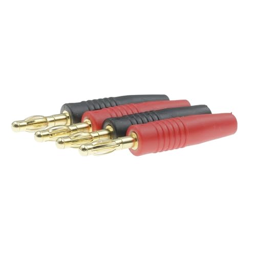 Conectores banana de 4 mm para cable de altavoz hifi pack de 4 unidades negro y rojo
