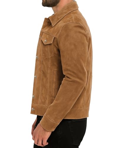 Premium Trucker Suede Jacket Western Cowboy Trucker Leather Jacket | Shirt Collar Jackets For Mens3