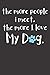 Produktbild Notebook: The More People I Meet The More I Love My Dog Funny Saying Dot Grid 6x9 120 Pages Journal