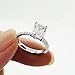 Bo.Dream Emerald Cut 2ct Cubic Zirconia Engagement Rings For Women Platinum Plated Sterling Silver Size 8