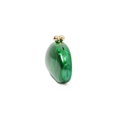 Image of Acrylic Shell Shaped Bag Luxury Marble Clutch Evening Purses for Women Glitter Handbag for Wedding Cocktail Party Prom