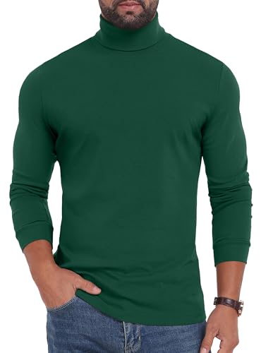 Sailwind Men's Lightweight Turtleneck Shirts Thermal Underwear for Men Green