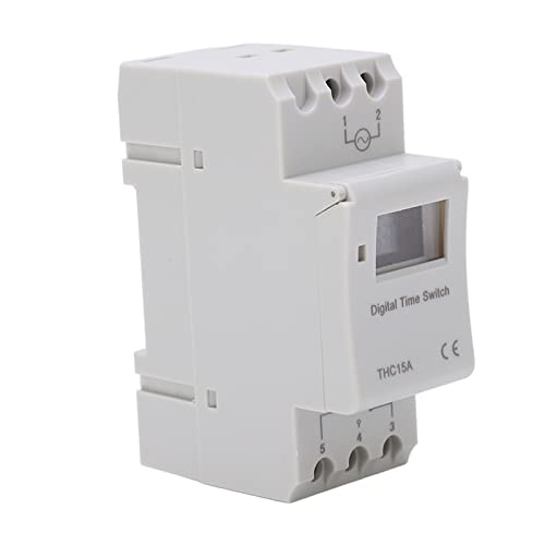 FTVOGUE Interruptor Temporizador Digital, relé Semanal LCD Programable, 16 A 220 V para Uso Interior y Exterior
