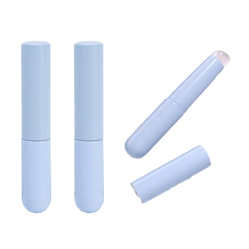 Zgwansui 3Pcs Soft Silicone Lip Brush with Cover, Portable Lip Balm Makeup Applicator, Reusable Lip Mask Applicator Scrubber for Women Lipstick, Lip Gloss & Tint, Concealer, Eyeshadow (Blue)
