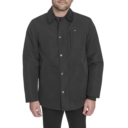 Tommy Hilfiger Mens Barn Jacket With Corduroy Collar