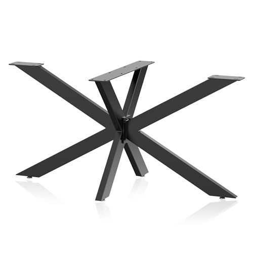 XPOtool Pied de Table Spider Piètement en Acier 71x78x150cm Forme Araignée en Noir Support Surface Travail Pied de Meuble Matériel de Fixation Pied de Meuble