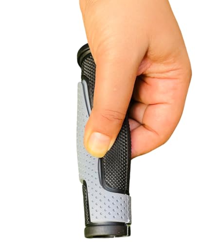 Image of Senior Cycle Handle Grip for 24-29 Inch Bicycle Dual Color Soft Rubber Non Toxic Anti-Slip MTB /City Bicycle Handle Grip Length 13cm Multicolor (Black-Grey)