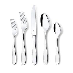 DANIALLI Modern Razzoli Silverware Set – 18/10 Stainless Steel Flatware Set for Elegant Dining – Dishwasher Safe Cutlery Set (60-Piece)
