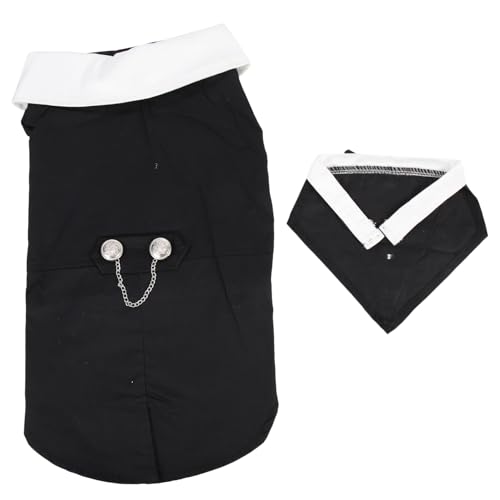 Tuxedo formal para perro talla L color negro