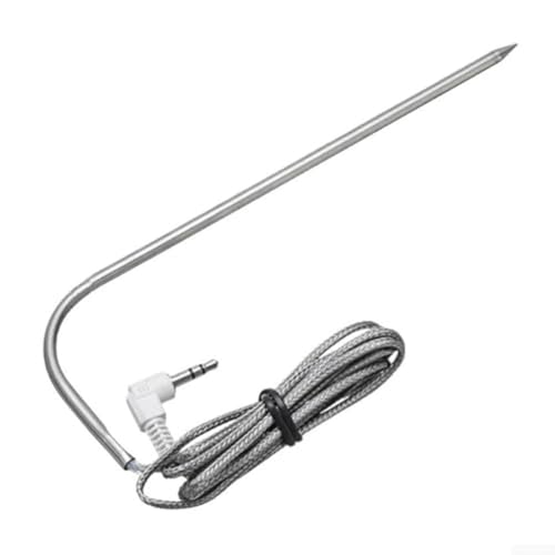 Sensor de sonda de temperatura de repuesto para parrillas TRAEGER, sonda de carne termopar PT1000 compatible con termostatos digitales, construcción de acero inoxidable de 3.5 mm (blanco)