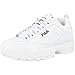 Fila Women's Disruptor II Premium Comfortable Sneakers, White/Navy/Red, 8.5
