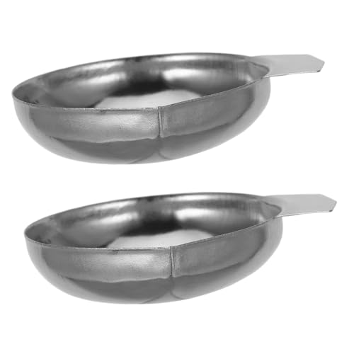Toyvian 2 Piezas Bandejas de Acero Inoxidable para Electrónica de Mini Plato de Pesaje para Cocina Accesorios para Básculas de Alimentos Peso y Onzas