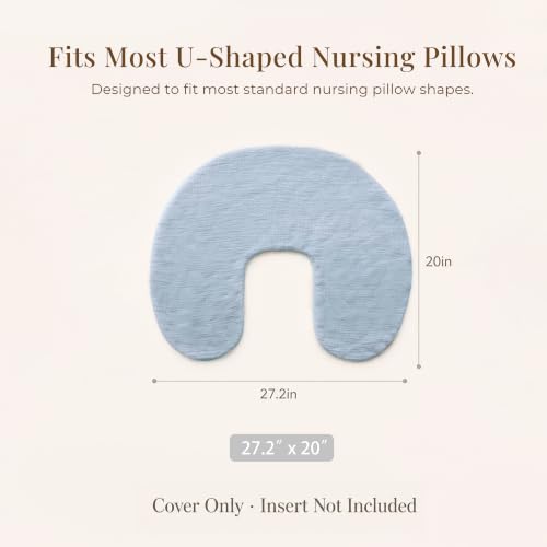 Image of Konssy 2-Pack Muslin Nursing Pillow Covers, Star Soft Slipcover for Baby