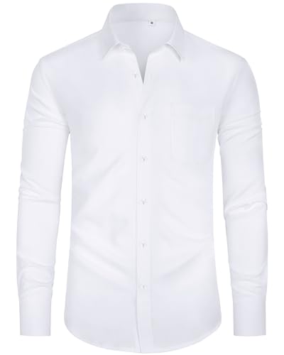 J.VER Hemd Herren Langarm Bügelfrei Business Hemd Regular Fit...