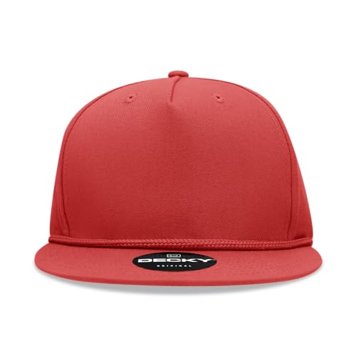 Snapback 5 panneaux DECKY en coton structuré gris à profil haut