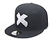 Quanhaigou Unisex Snapback, Adjustable Big Cross Dad Hat Hip Hop Flat Bill Baseball Cap (Black White)
