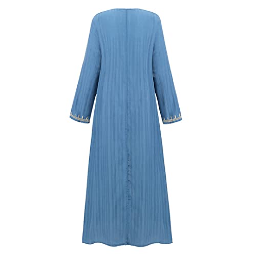 Robe musulmane ample opaque qui ne marque pas les formes bleu L