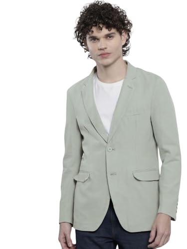 Image of The Indian Garage Co Men Slim Fit Solid Single Breasted Blazers