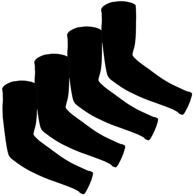 Image of INNERSTYLE Cotton Full Arm Sleeves Men Women for Summer UV Tan Protection Hand Shocks for Boys Hand Cover Arm Sleeve for Bike Riding Cycling, Black, Pair of 4