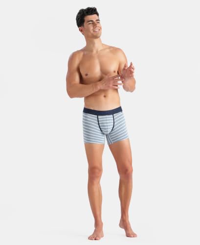 Image of Jockey US68 Men Super Combed Cotton Elastane Stretch Stripe Trunk with Ultrasoft Waistband