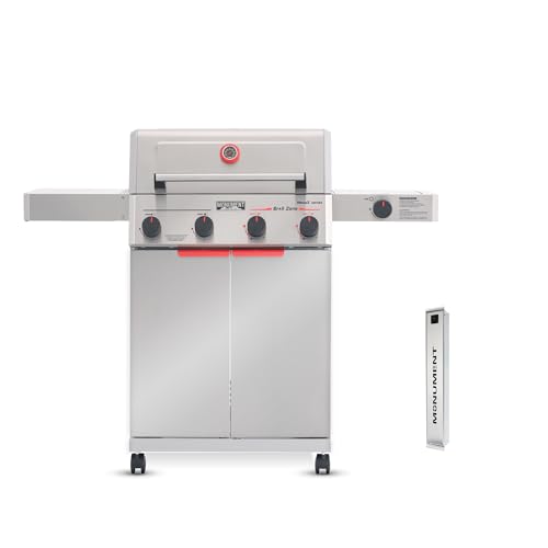 Monument Grills 4+1 Burner Stainless Steel 525 sq.in Propane Gas Grill, 49,000 BTU, 500°F in 5 Mins, Outdoor M2 Grill with Broil Zone, 1 Side Burner