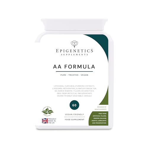 AA Formula | Matcha Green Tea, Liposomal Curcumin, Resveratrol | 60 Capsules | Vegan Friendly UK Made | 1 Capsule Daily | 2 Months Supply