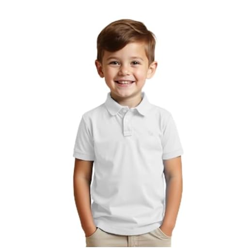 Camisa Polo Basica Infantil Masculina (6, Branco)