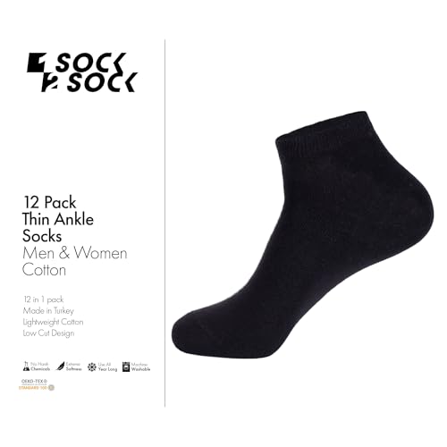 1SOCK2SOCK 12 Pairs Ankle Low Cut Socks Everyday Breathable Ultra Thin Turkish Cotton Casual Sock3