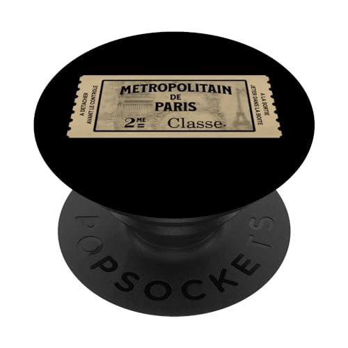 Billet Paris métro métropolitain vintage 2ème classe PopSockets PopGrip Interchangeable