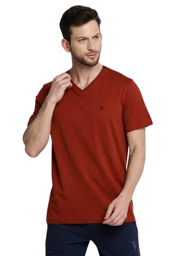 Image of Van Heusen Men Athleisure V-Neck T-Shirt - 100% Combed Cotton - Short Sleeve, Ultra Soft 60035