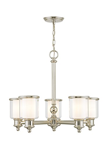 Livex Lighting 40205-35 Transitional Five Light Chandelier from Middlebush Collection in Polished Nickel Finish