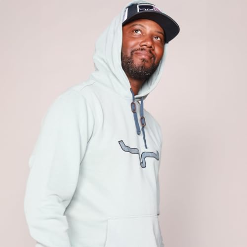 Kimes Ranch Men's TTL Casual Horns Logo Applique French Terry Hoodie with Pouch Pocket, Ribbed Cuffs & Hem3