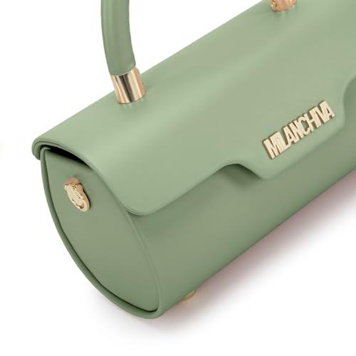Image of Milan Chiva Top Handle Bag for Women Mini Barrel Crossbody Handbag with Adjustable Strap Elegant Small Purses | Small