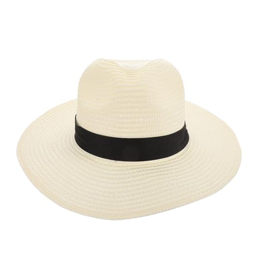 Sombrero de ala ancha plegable para mujer talla M blanco