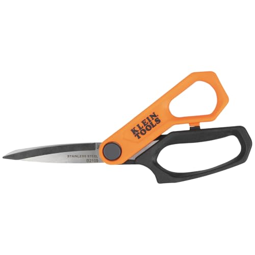 Klein Tools B2109 Heavy Duty Scissors, Multipurpose Utility Shears for Cutting Fabric, Cardboard, Plastic, Metal and More, Stainless Steel, 9-Inch image 5