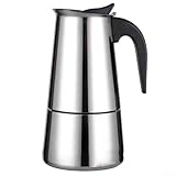 Niulumea Cafetera espresso para estufa, boquilla de vertido fácil de acero inoxidable para preparar espresso rico para estufa de gas inducción (450 ml)