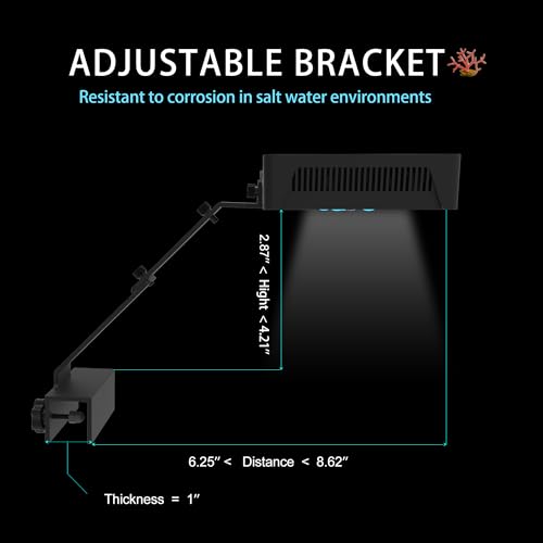 Hipargero Aquarium Light –3rd Generation A029 Aquarium LED Light 30 Watts Saltwater Light with Touch Control, 5W LED Chips for Coral Reef Nano Fish Tank Marine Tanks with Timer & Screen (A029)