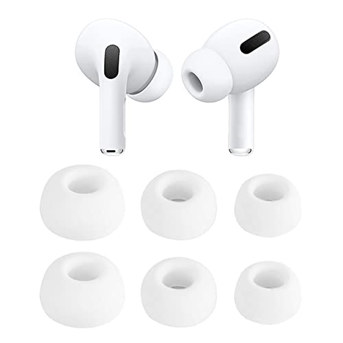 3 Pairs Replacement Earbuds for Airpods Pro with Noise Reduction Hole Silicone Ear Tips for Airpods Pro with Storage Case (SML White)