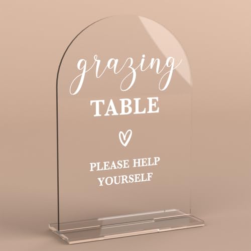 Grazing Table Sign, Grazing Table Supplies, Clear Acrylic Wedding Signs
