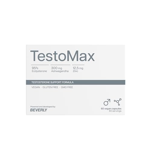 Beverly TestoMax50 - Potenciador natural de la testosterona - 60 cápsulas vegetales - 60 servicios - Masa muscular, fuerza y rendimiento