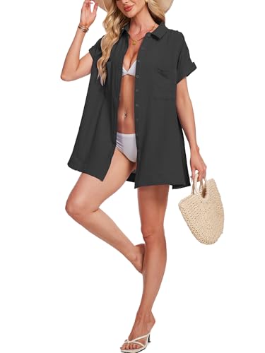 Image of Breezy Lane Beach Cover Up for Women Button Down Shirt Swimsuit Coverup Bathing Suit Cover Ups for Swimwear Vacation