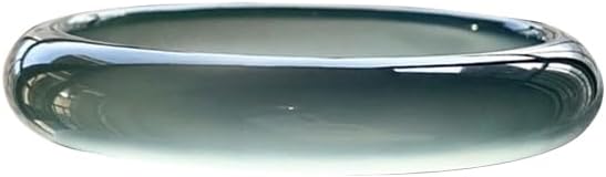 Natural Ice Jade Bangle Bracelet for Women Chalcedony Feng Shui Good Luck Bracelet Fashion Round Grey Blue Jade Stone Bangle for Woman Birthday Wedding(bianyusui Bangle6, 58-59mm)