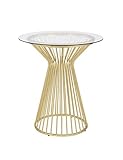 Coaster Home Furnishings Round Glass Top Matte Brass and Clear Bar Table, 36' W x 36' D x 41.75' H