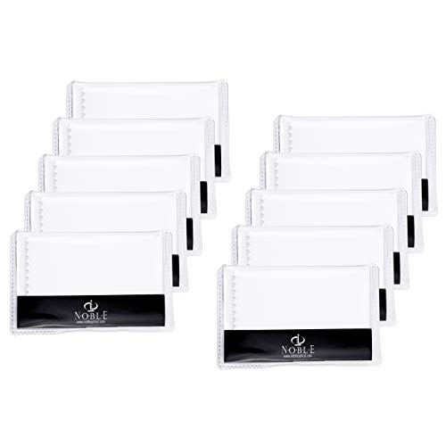 Noble Microfiber Cleaning Cloths (10 Pack - 6x7), Soft and Thick Lintfree Cloth Individually Wrapped  Cleans Eyeglasses, Camera Lenses, iPad, Tablets, Phones, iPhone and Other Delicate Surfaces