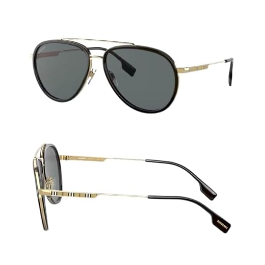 BURBERRY BE4251Q Óculos de sol redondos com kit de óculos - Óculos de sol com almofadas de nariz ajustáveis - Óculos de sol femininos de designer, Armação dourada | Lente cinza escura polarizada