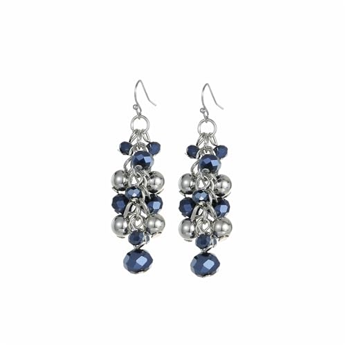 Sparkly Crystal Beads Dangle Earrings for Women Cute Handmade Boho Cluster Drop Earrings