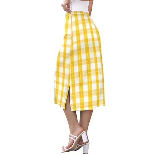 Women's Trendy Stretch Midi Skirts for Teen Girls Summer Split Midi Skirts2
