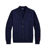 ralph lauren strickjacke herren Knopfleiste POLO RALPH LAUREN Der RL Fleece Cardigan, Cruise Navy, XX-Large