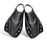 1 Pair Snorkel Fins Open Heel Swim Flippers Short Swim Training Fins for Snorkeling Diving Swimming Adult Men Women (Black,XL(EU45-48))