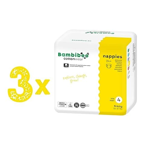 Bambiboo Organic Cotton Baby Nappies Size 4 Cover